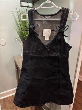 AE Black Bow Denim Dress